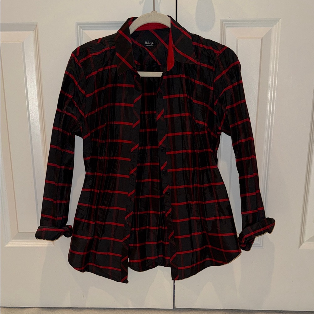 Black and Red Button Down Shirt